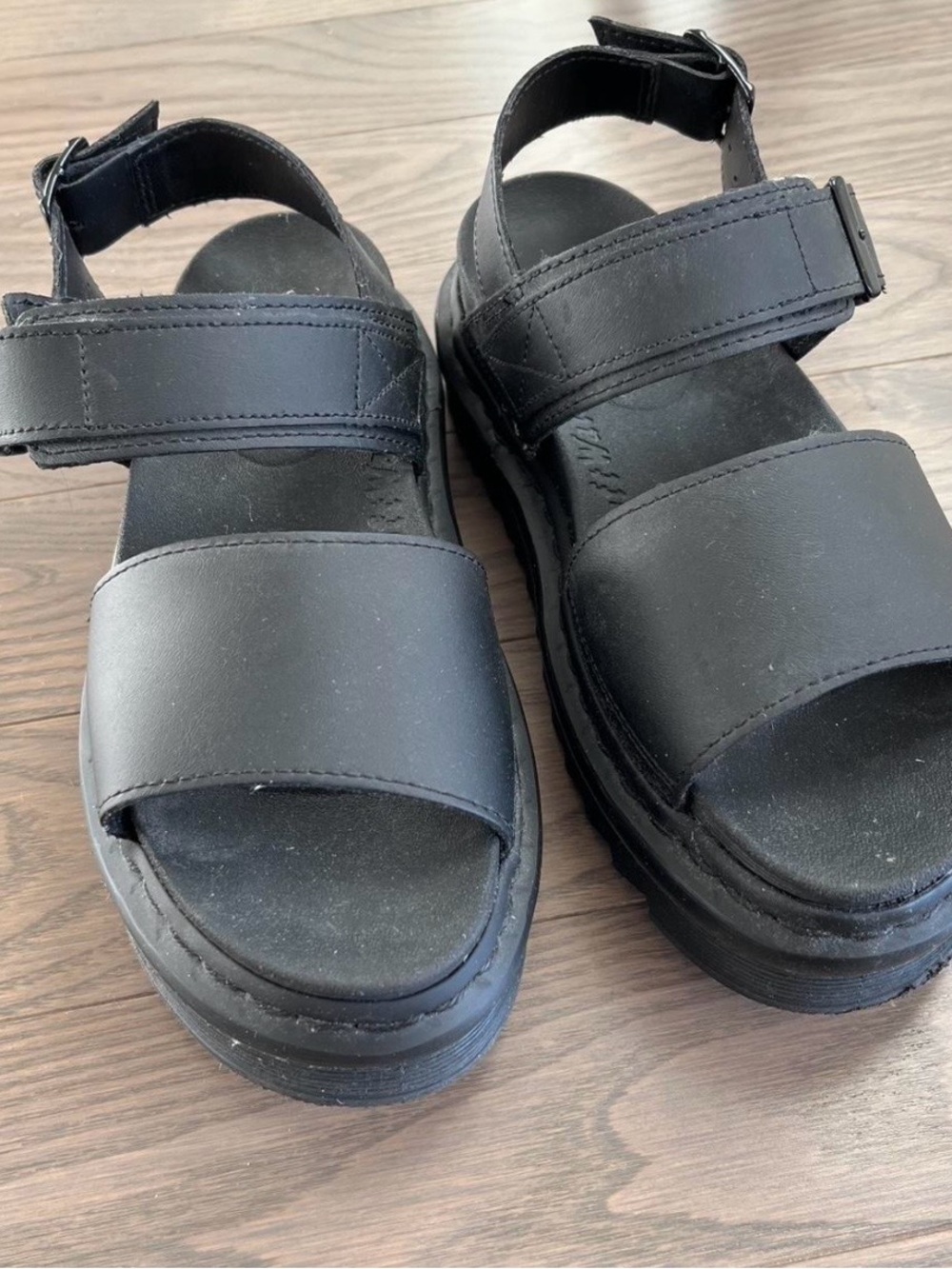 Dr. Martens Black Platform Strap Sandals